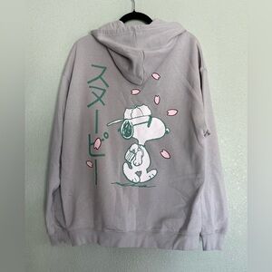 Peanuts Snoopy Japanese Lightweight Hooded Sweater Womens Size Large